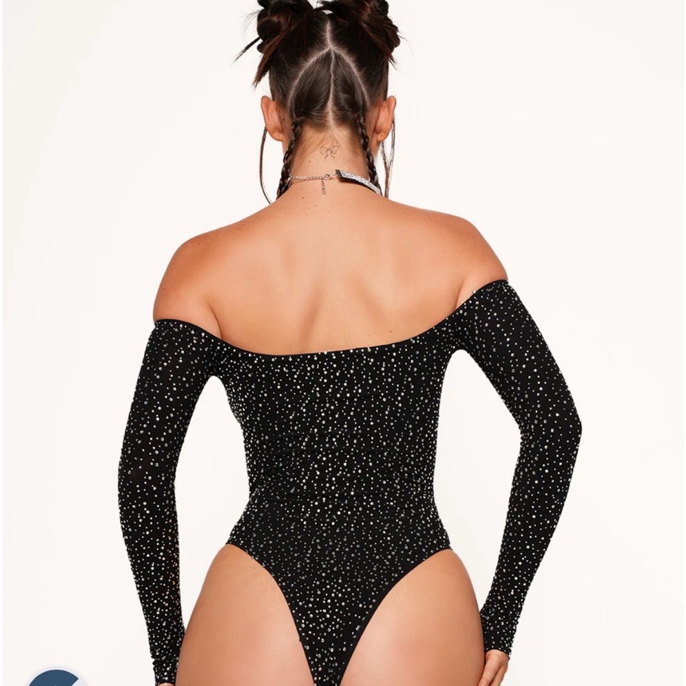#23 Lavender Long Sleeve Bodysuit with Rhinestones - Picture 5 of 6